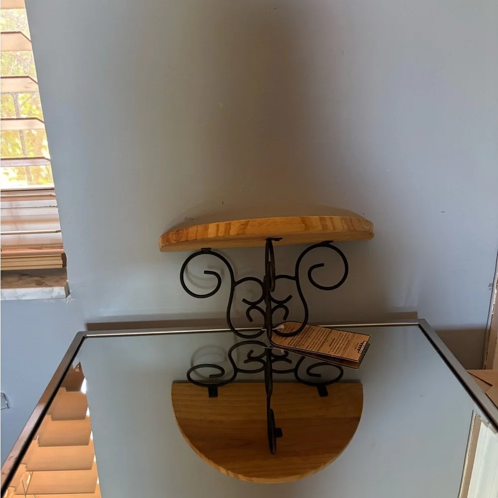 Elegant Black and Brown Wall Shelf